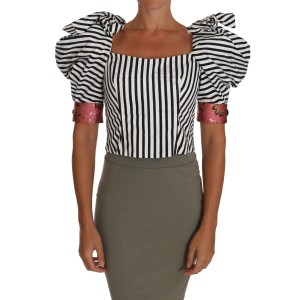 Dolce & Gabbana Elegantes Korsett-Top mit Kristallknöpfen