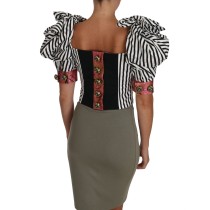 Dolce & Gabbana Elegantes Korsett-Top mit Kristallknöpfen