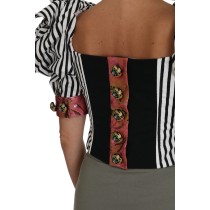 Dolce & Gabbana Elegantes Korsett-Top mit Kristallknöpfen