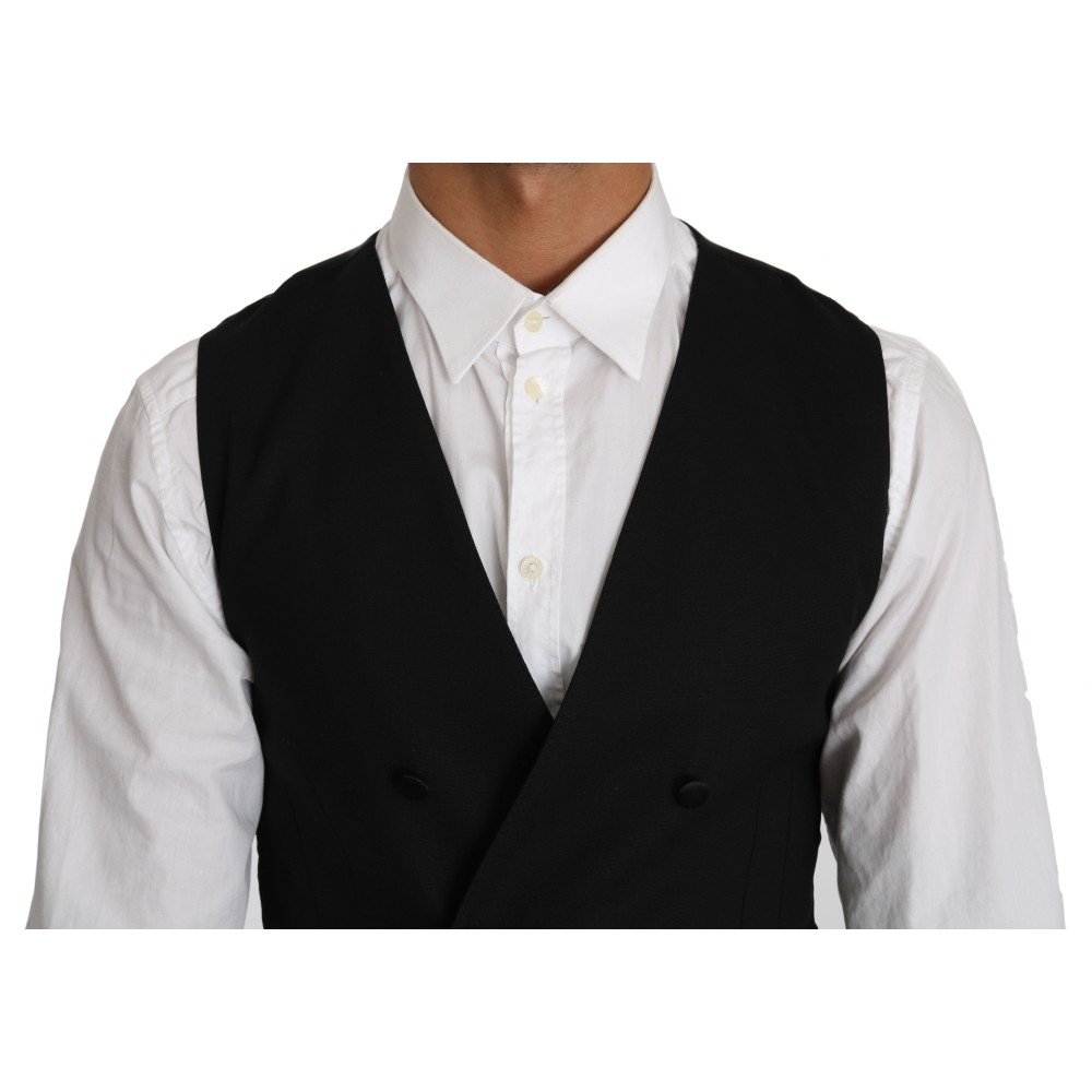Dolce & Gabbana Elegante doppelreihige Slim Fit Wollweste