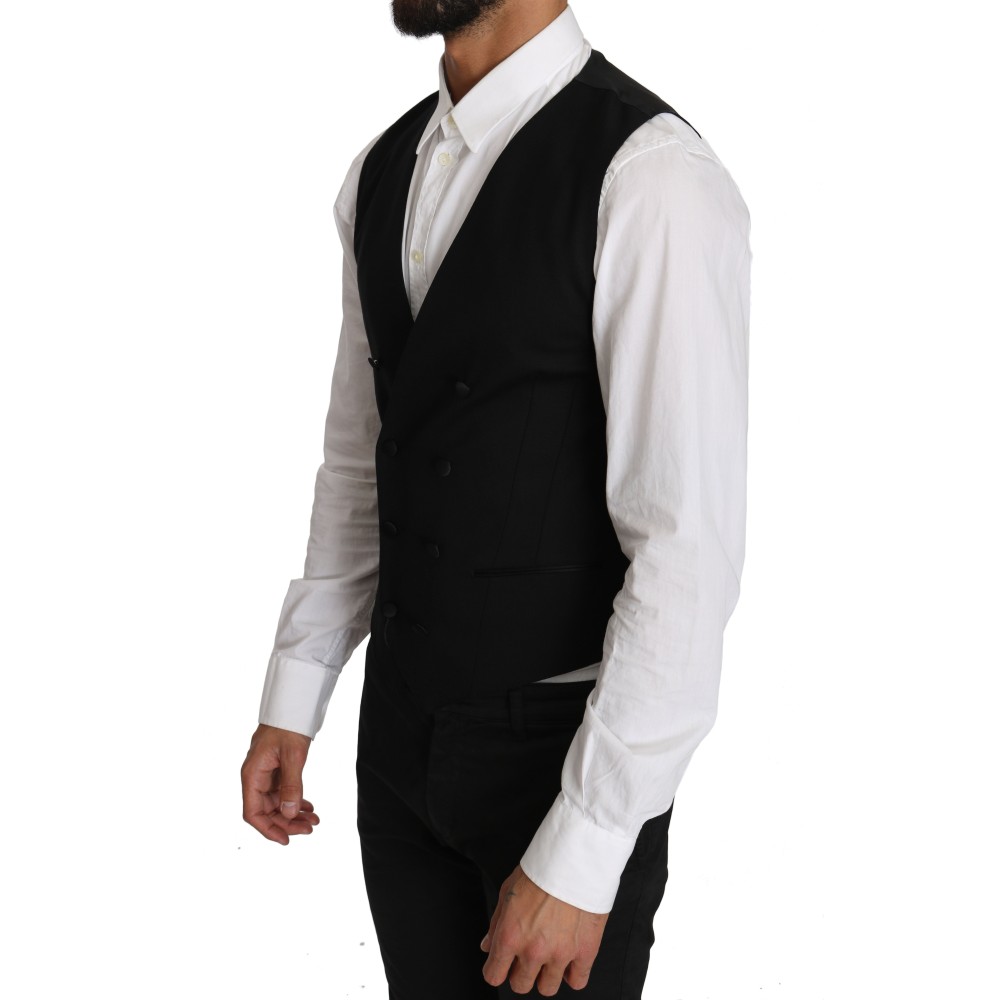 Dolce & Gabbana Elegante doppelreihige Slim Fit Wollweste