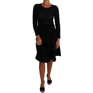 Dolce & Gabbana Elegantes Schwarzes Etuikleid aus Strick