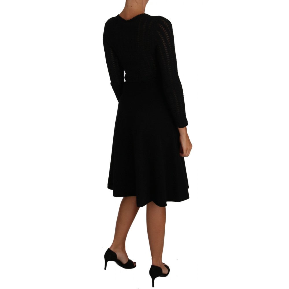 Dolce & Gabbana Elegantes Schwarzes Etuikleid aus Strick