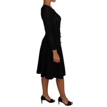 Dolce & Gabbana Elegantes Schwarzes Etuikleid aus Strick