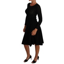 Dolce & Gabbana Elegantes Schwarzes Etuikleid aus Strick