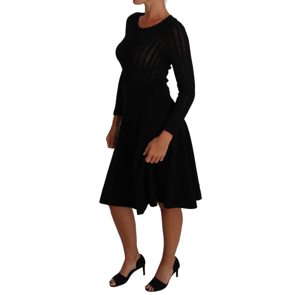 Dolce & Gabbana Elegantes Schwarzes Etuikleid aus Strick