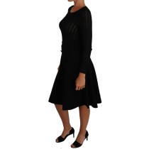 Dolce & Gabbana Elegantes Schwarzes Etuikleid aus Strick