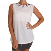 Dolce & Gabbana Elegante verschönerte ärmellose Seidenbluse