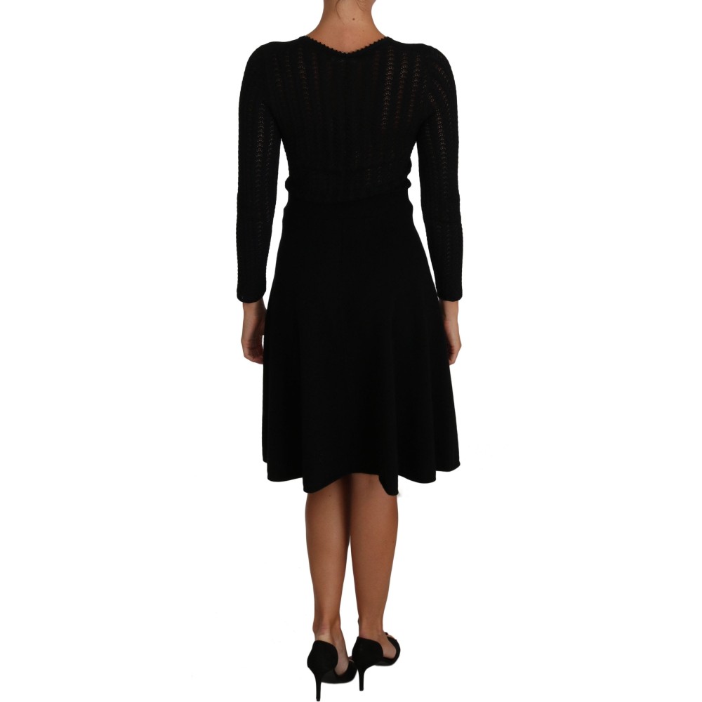 Dolce & Gabbana Elegantes Schwarzes Etuikleid aus Strick