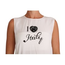Dolce & Gabbana Elegante verschönerte ärmellose Seidenbluse