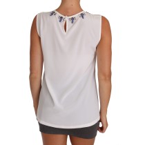 Dolce & Gabbana Elegante verschönerte ärmellose Seidenbluse