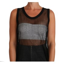 Dolce & Gabbana Elegantes ärmelloses schwarzes Mesh-Top