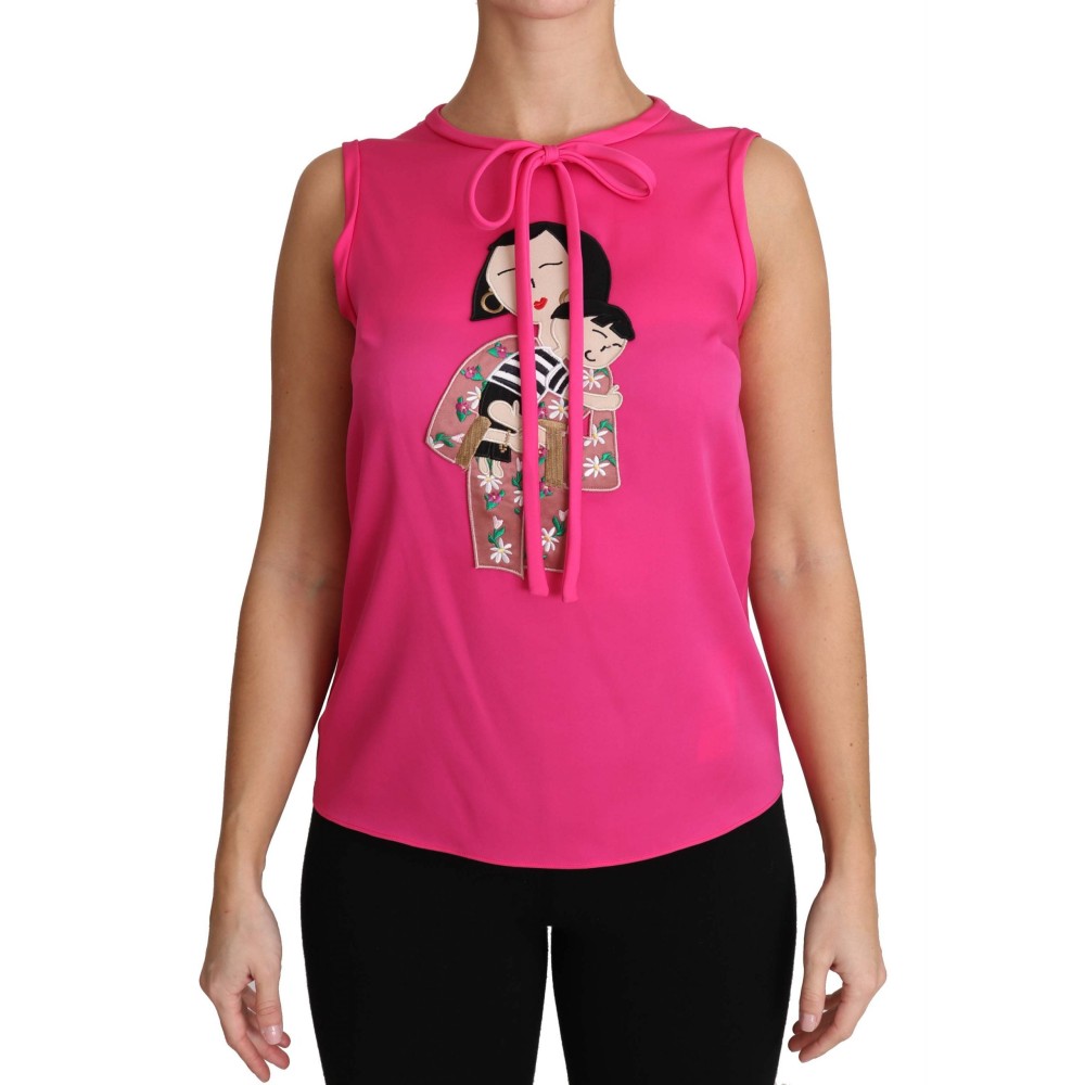 Dolce & Gabbana Carretto Print Tanktop aus reiner Baumwolle