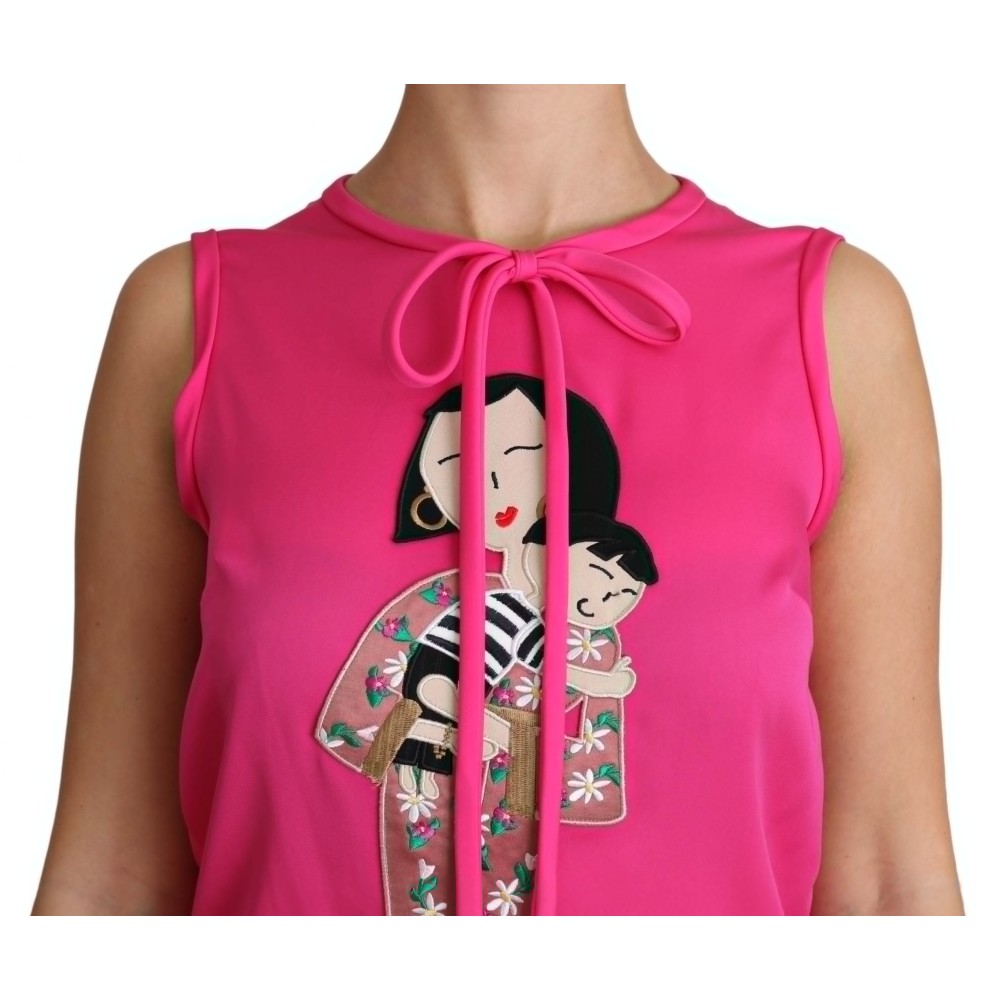Dolce & Gabbana Elegantes rosa Seidenfamilie Tank Top Shirt