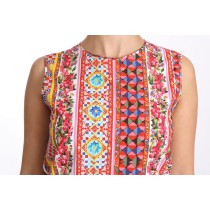 Dolce & Gabbana Carretto Print Tanktop aus reiner Baumwolle