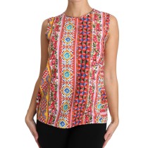 Dolce & Gabbana Carretto Print Tanktop aus reiner Baumwolle