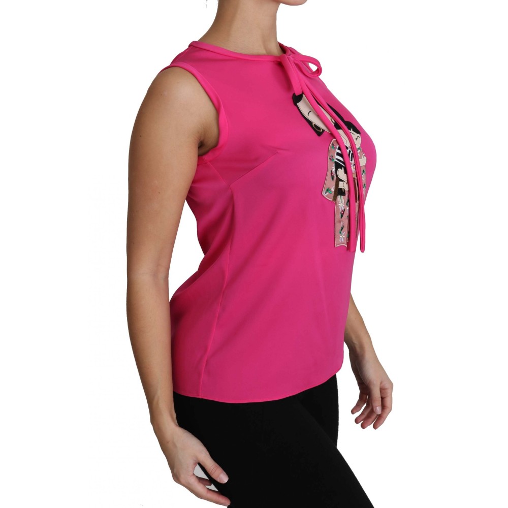 Dolce & Gabbana Elegantes rosa Seidenfamilie Tank Top Shirt
