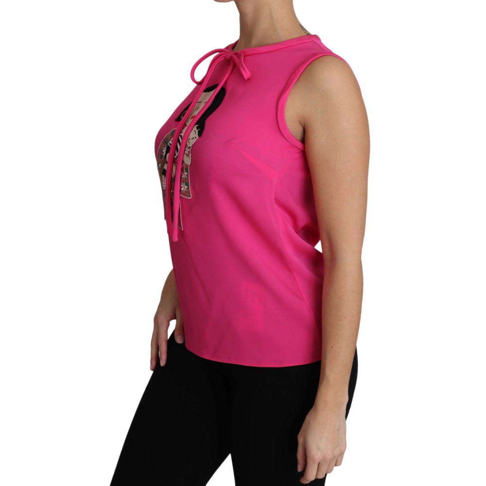 Dolce & Gabbana Elegantes rosa Seidenfamilie Tank Top Shirt