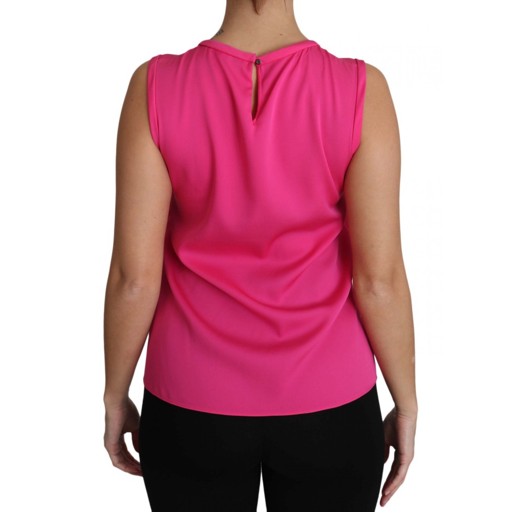 Dolce & Gabbana Elegantes rosa Seidenfamilie Tank Top Shirt