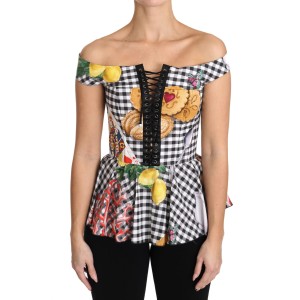 Dolce & Gabbana Schicke karierte Korsett-Top-Bluse