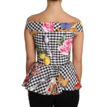 Dolce & Gabbana Schicke karierte Korsett-Top-Bluse