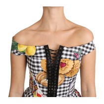 Dolce & Gabbana Schicke karierte Korsett-Top-Bluse