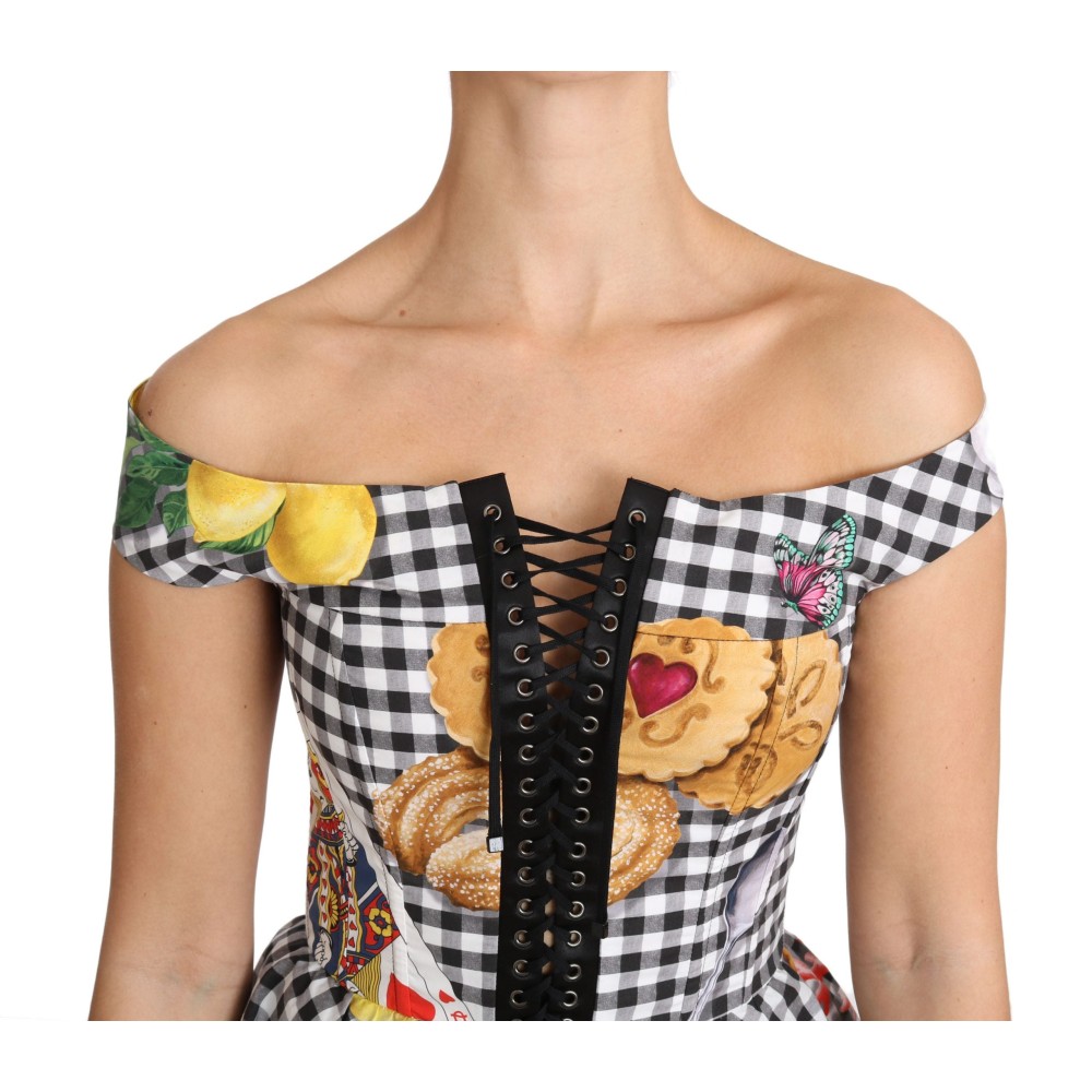 Dolce & Gabbana Schicke karierte Korsett-Top-Bluse