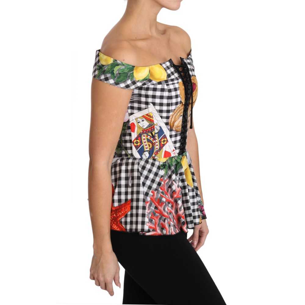 Dolce & Gabbana Schicke karierte Korsett-Top-Bluse