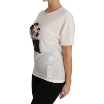 Dolce & Gabbana Elegante Seidenbluse mit Rundhalsausschnitt und Applikationen