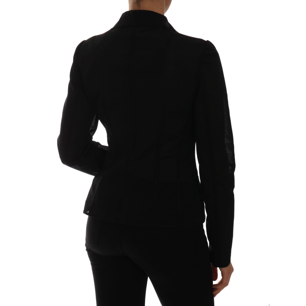 Dolce & Gabbana Halbtransparenter dunkelgrüner Nylon-Blazer