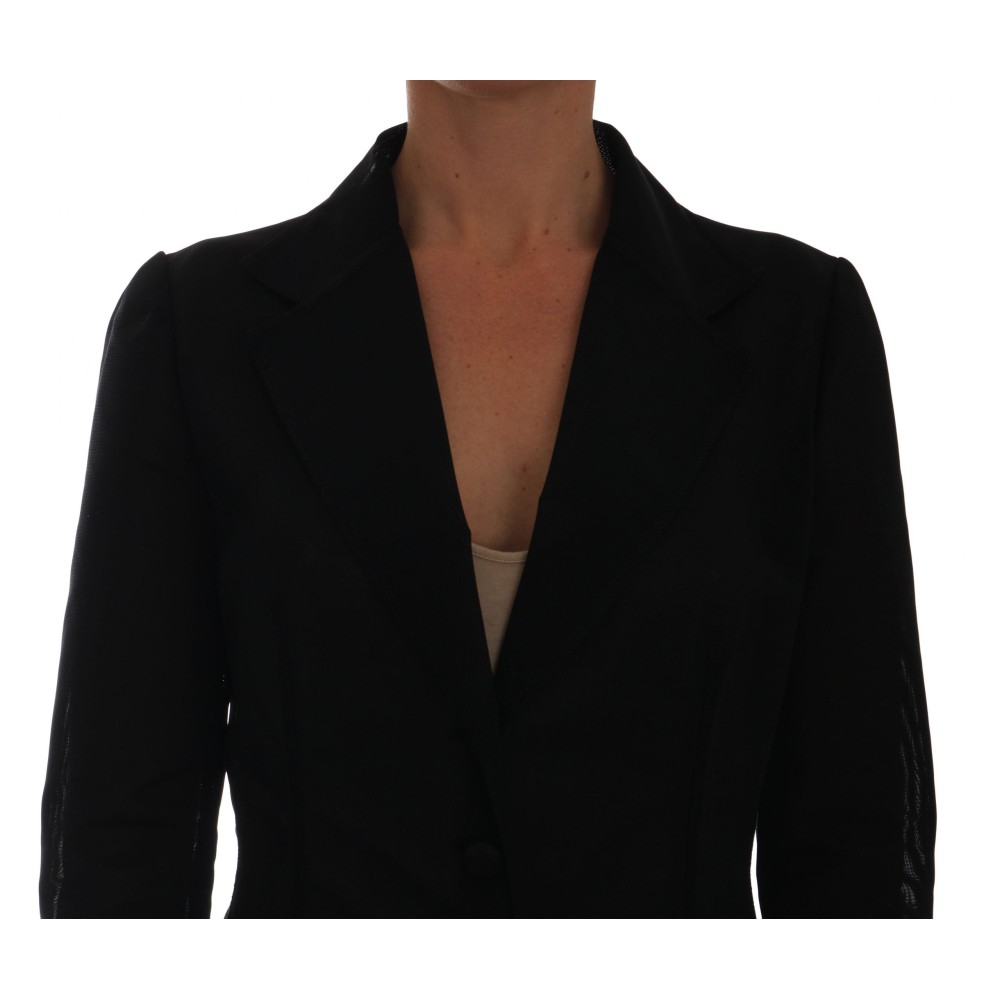 Dolce & Gabbana Halbtransparenter dunkelgrüner Nylon-Blazer