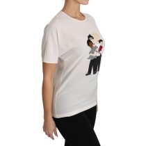 Dolce & Gabbana Elegante Seidenbluse mit Rundhalsausschnitt und Applikationen