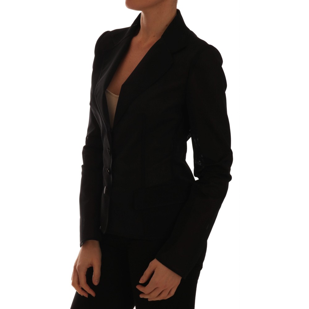 Dolce & Gabbana Halbtransparenter dunkelgrüner Nylon-Blazer