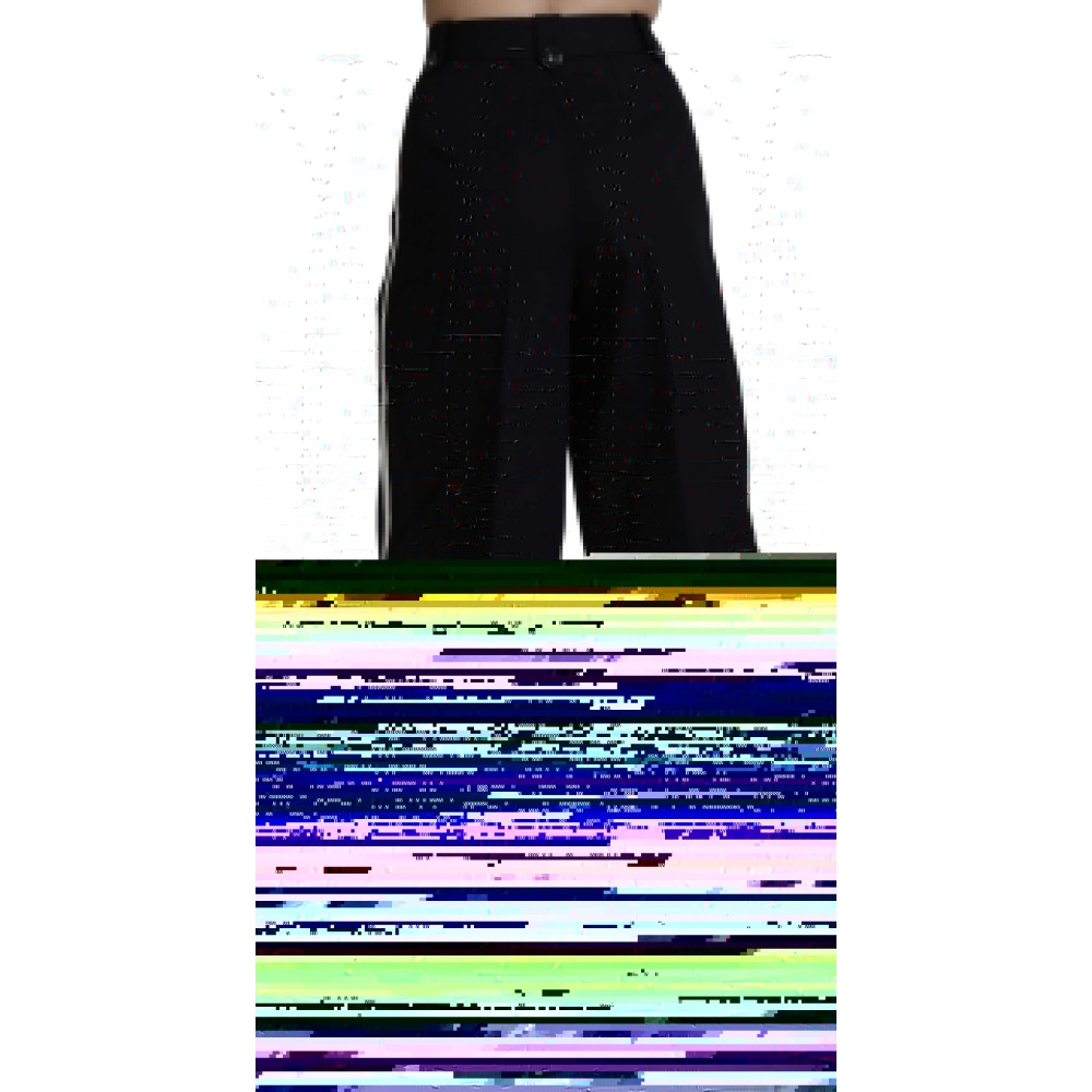 Dolce & Gabbana Elegante Hose mit hoher Taille aus schwarzer Baumwolle