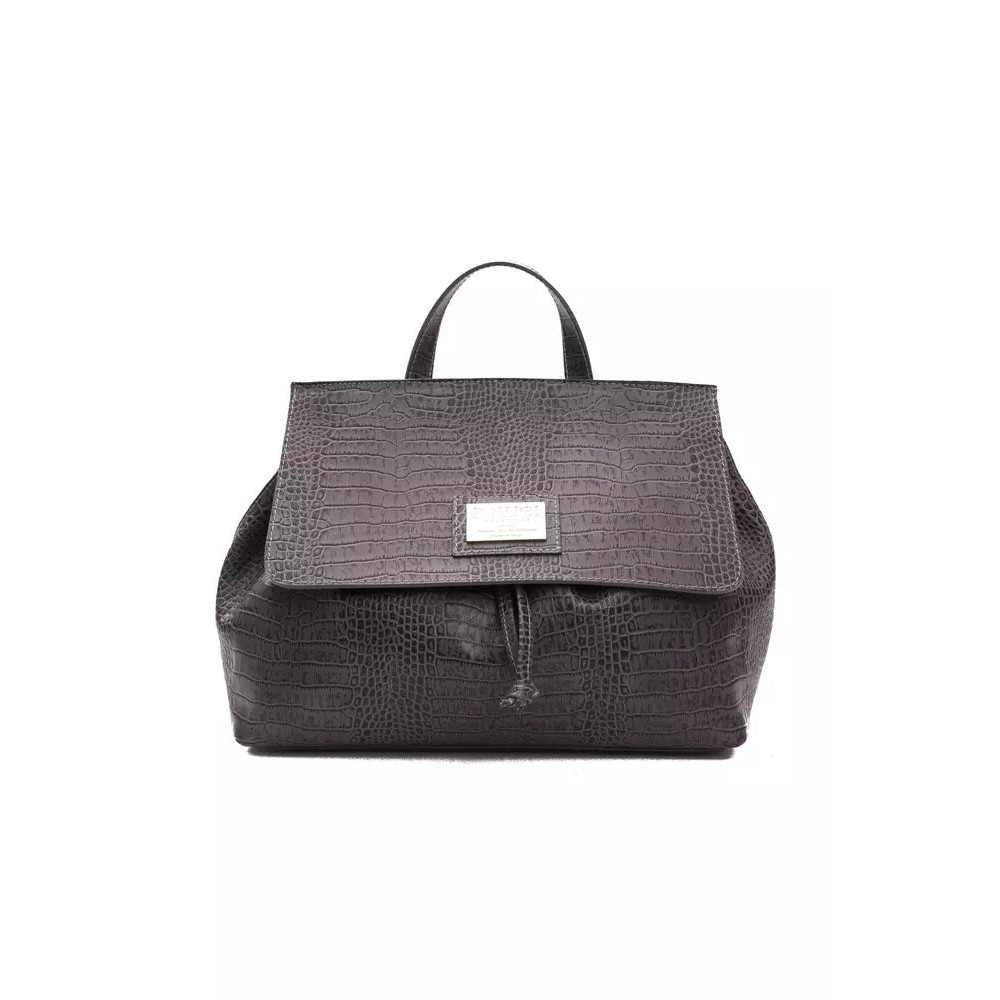 Pompei Donatella Graue Leder Damen Handtasche