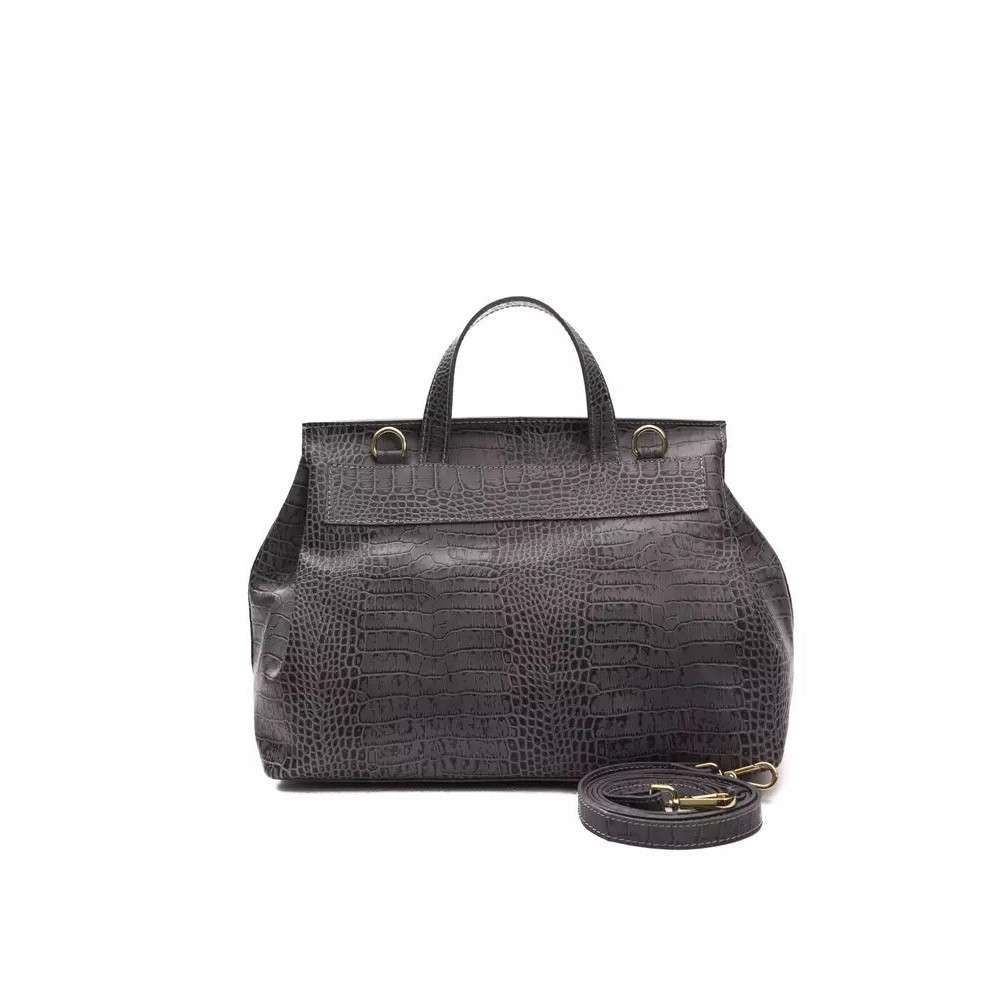 Pompei Donatella Graue Leder Damen Handtasche