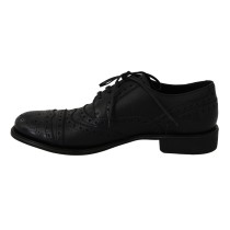 Dolce & Gabbana Elegante schwarze Loafers mit Goldkronen-Stickerei