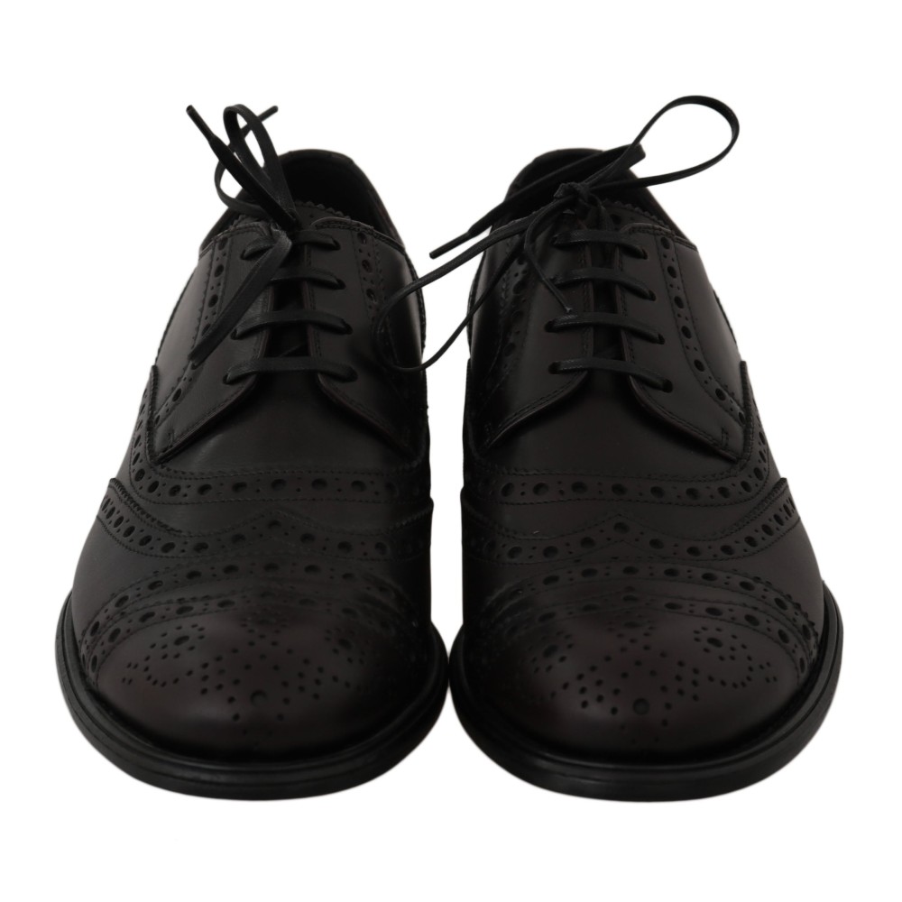 Dolce & Gabbana Elegante Bordeaux Wingtip Derby Schuhe