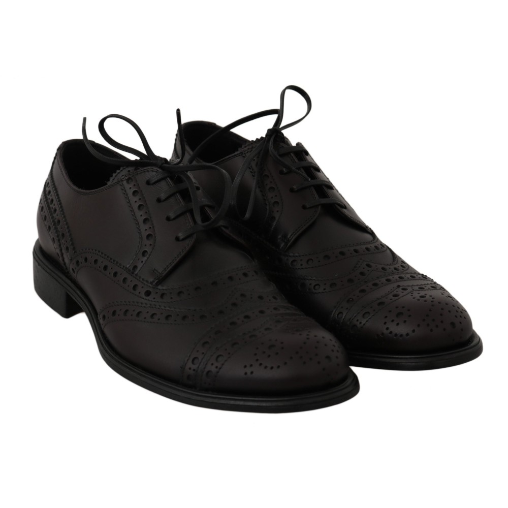 Dolce & Gabbana Elegante Bordeaux Wingtip Derby Schuhe