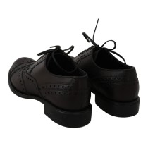 Dolce & Gabbana Elegante Bordeaux Wingtip Derby Schuhe