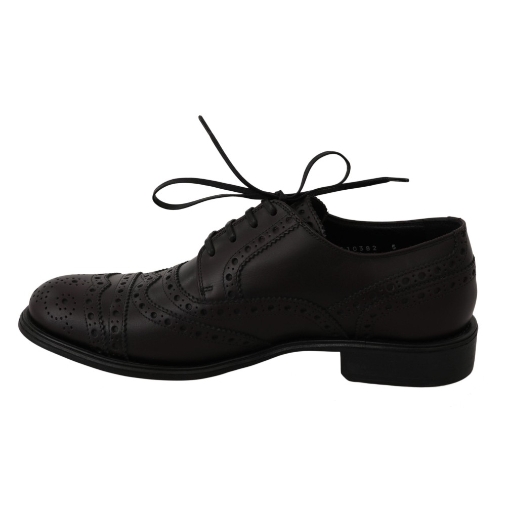 Dolce & Gabbana Elegante Bordeaux Wingtip Derby Schuhe