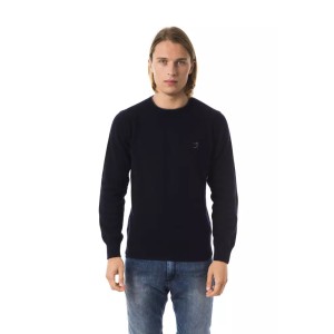 Uominitaliani Blauer Pullover aus Wolle für Männer