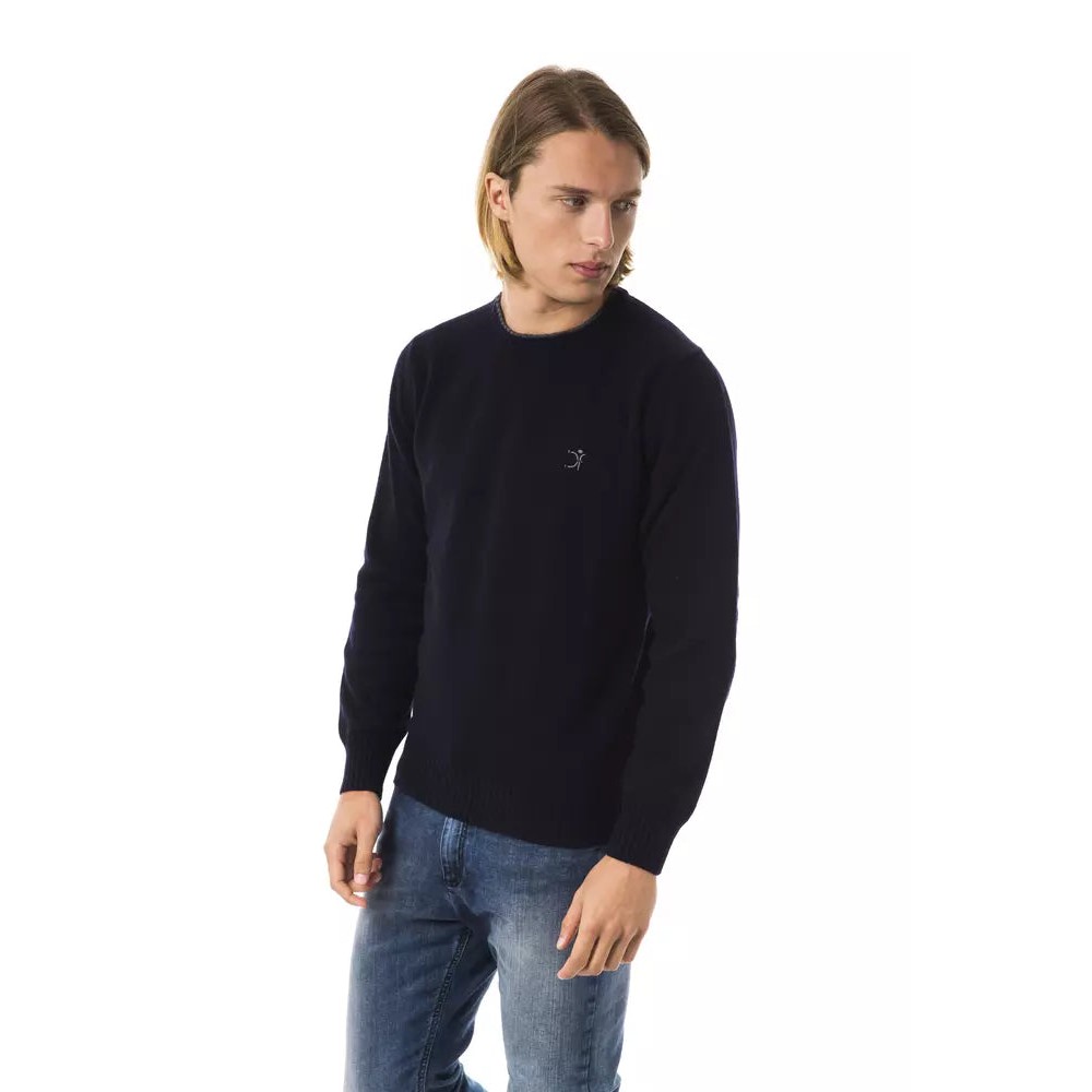 Uominitaliani Blauer Pullover aus Wolle für Männer