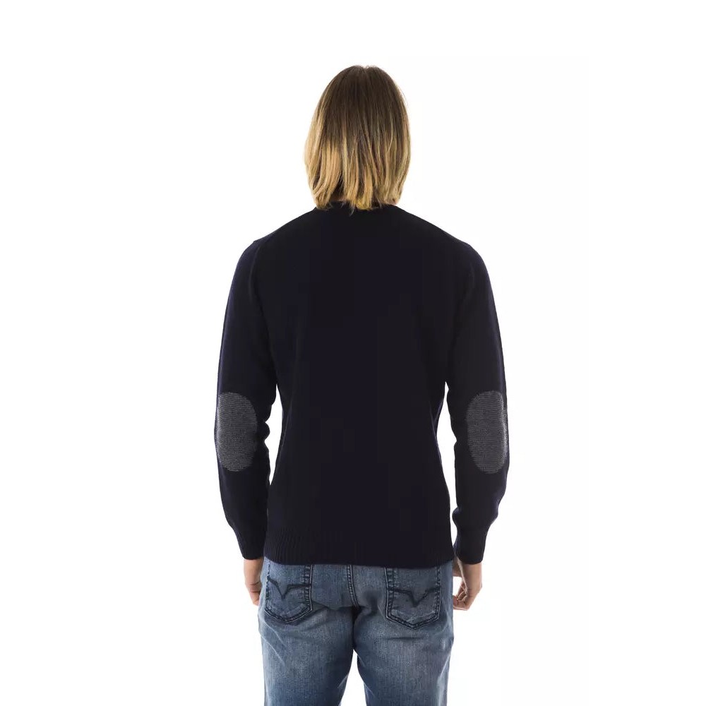 Uominitaliani Blauer Pullover aus Wolle für Männer