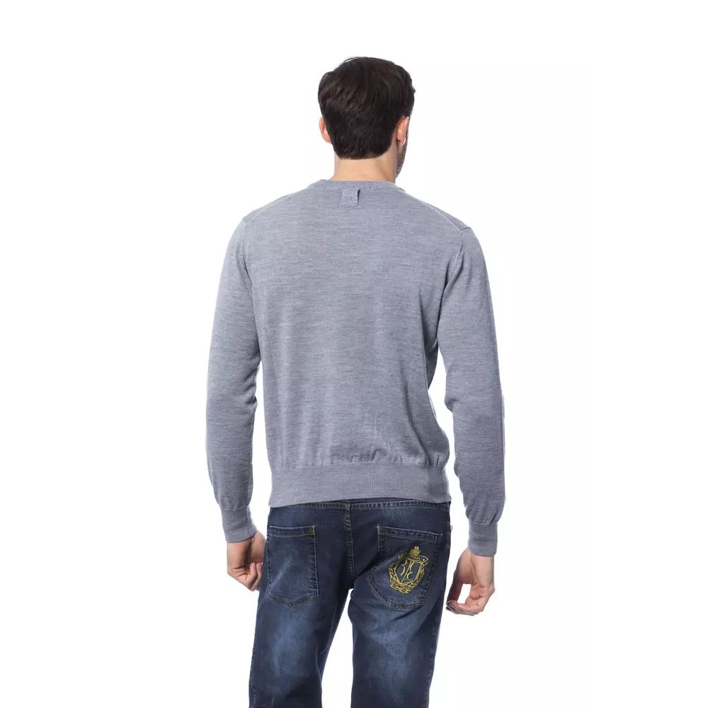 Billionaire Italian Couture Grauer Pullover aus Merinowolle für Männer