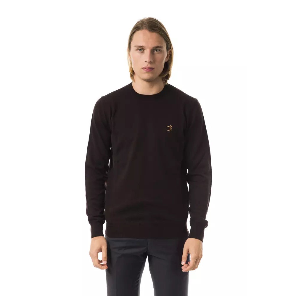 Uominitaliani Brauner Pullover aus Merinowolle für Männer