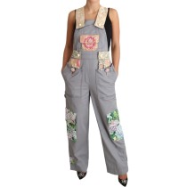 Dolce & Gabbana Exquisiter mit Blumen verzierter Denim-Overall