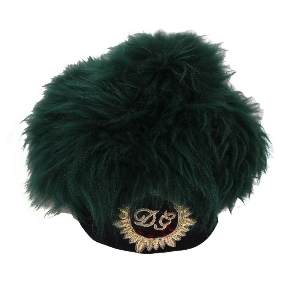 Dolce & Gabbana Elegante Cloche-Mütze aus smaragdgrünem Kaschmir