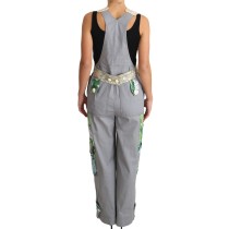 Dolce & Gabbana Exquisiter mit Blumen verzierter Denim-Overall