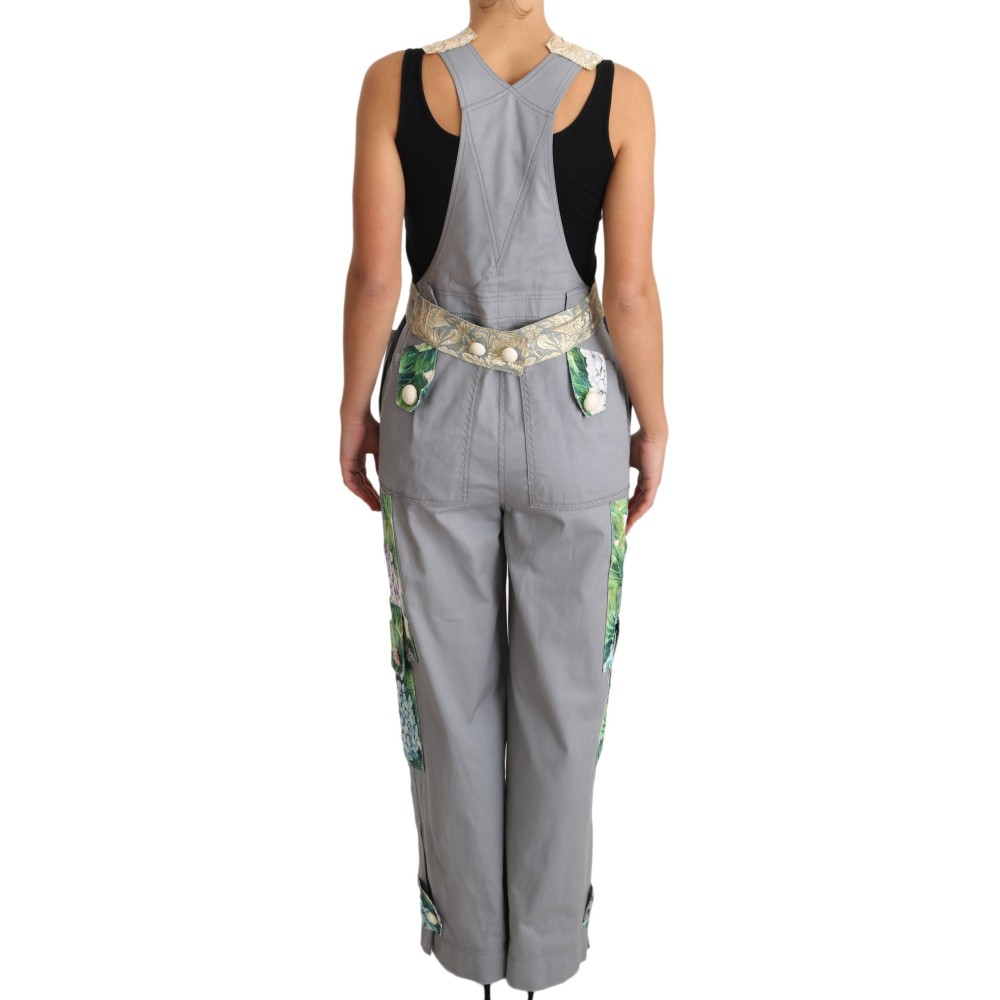 Dolce & Gabbana Exquisiter mit Blumen verzierter Denim-Overall